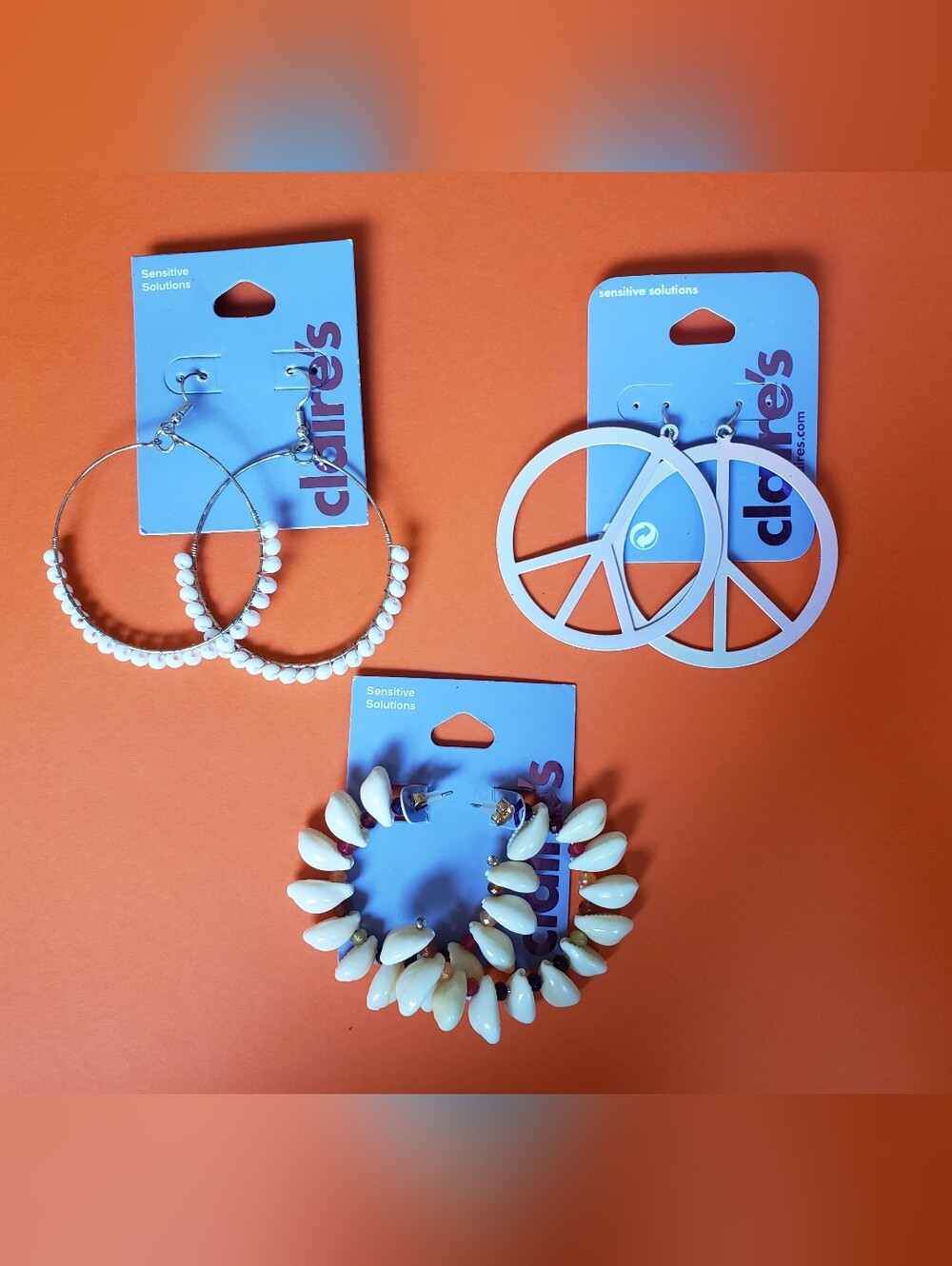 Claire's Lot Of 3 Hoop Earrings